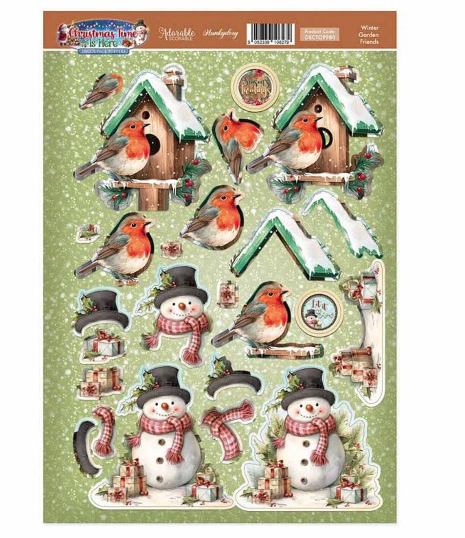 Winter Garden Friends Decoupage Topper Sheet
